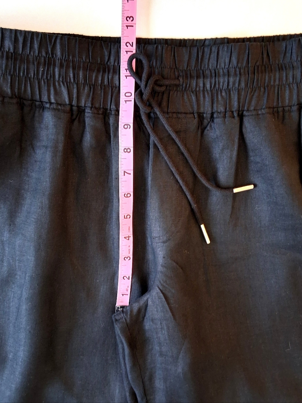 Quince 100% European Linen Pull-on Drawstring Wide Leg Pants Black Sz Large - Picture 8 of 11